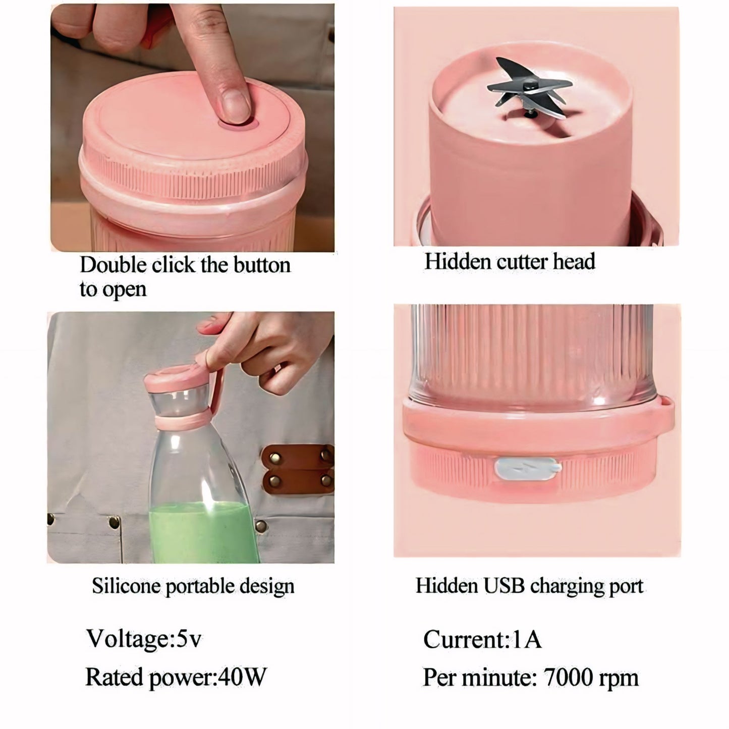 Electric Portable Mini Juicer Bottle